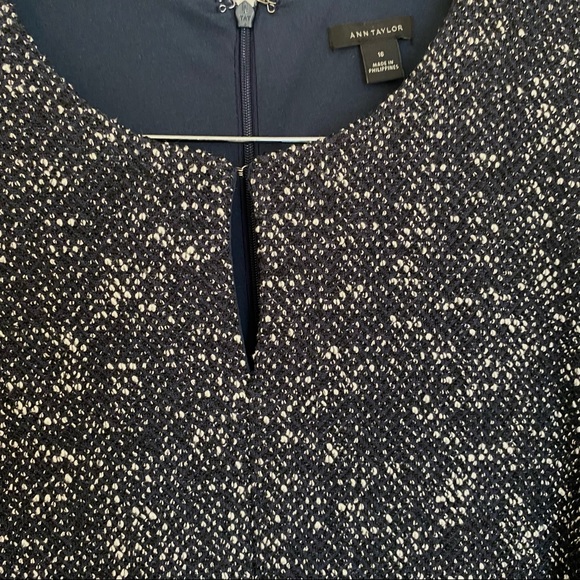 Ann Taylor Tweed Flare Sleeve Dress Size 16 - Picture 4 of 9